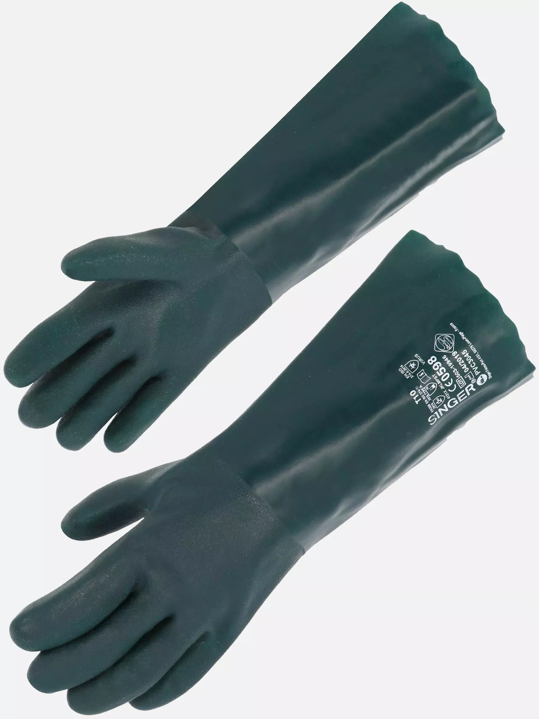 Singer Safety PVC304595, PVC Coated Gloves, 40 cm, Green, image 1