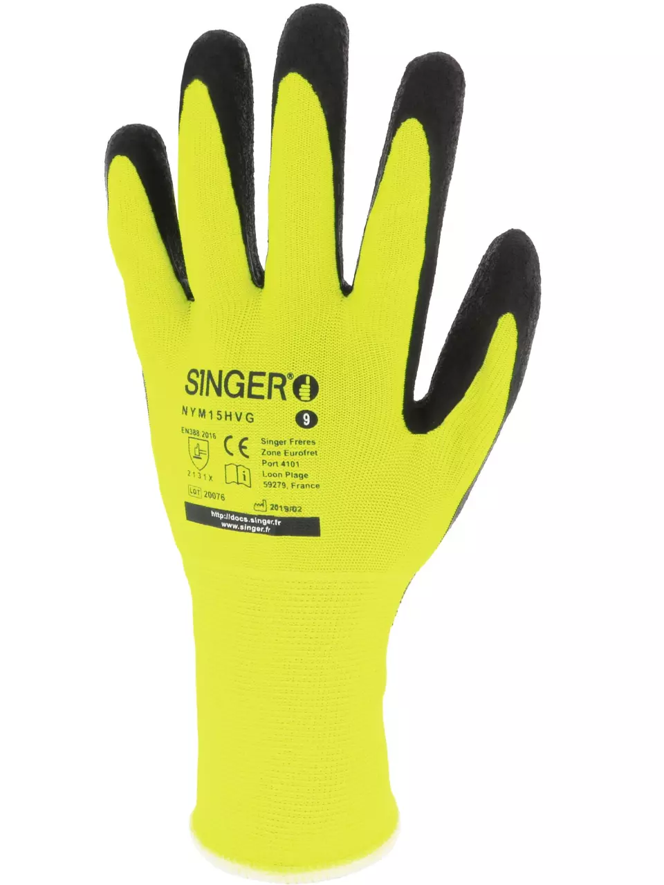 Singer Safety NYM15HVG, Protective Gloves, Yellow/Black, image 4, gallery thumbnail