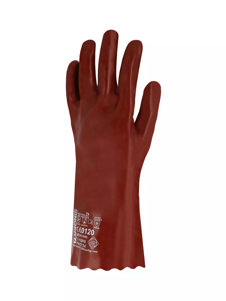 Singer Safety CPVC736, PVC-Chemikalienschutzhandschuhe, 35 cm, Rot, image 1, gallery thumbnail