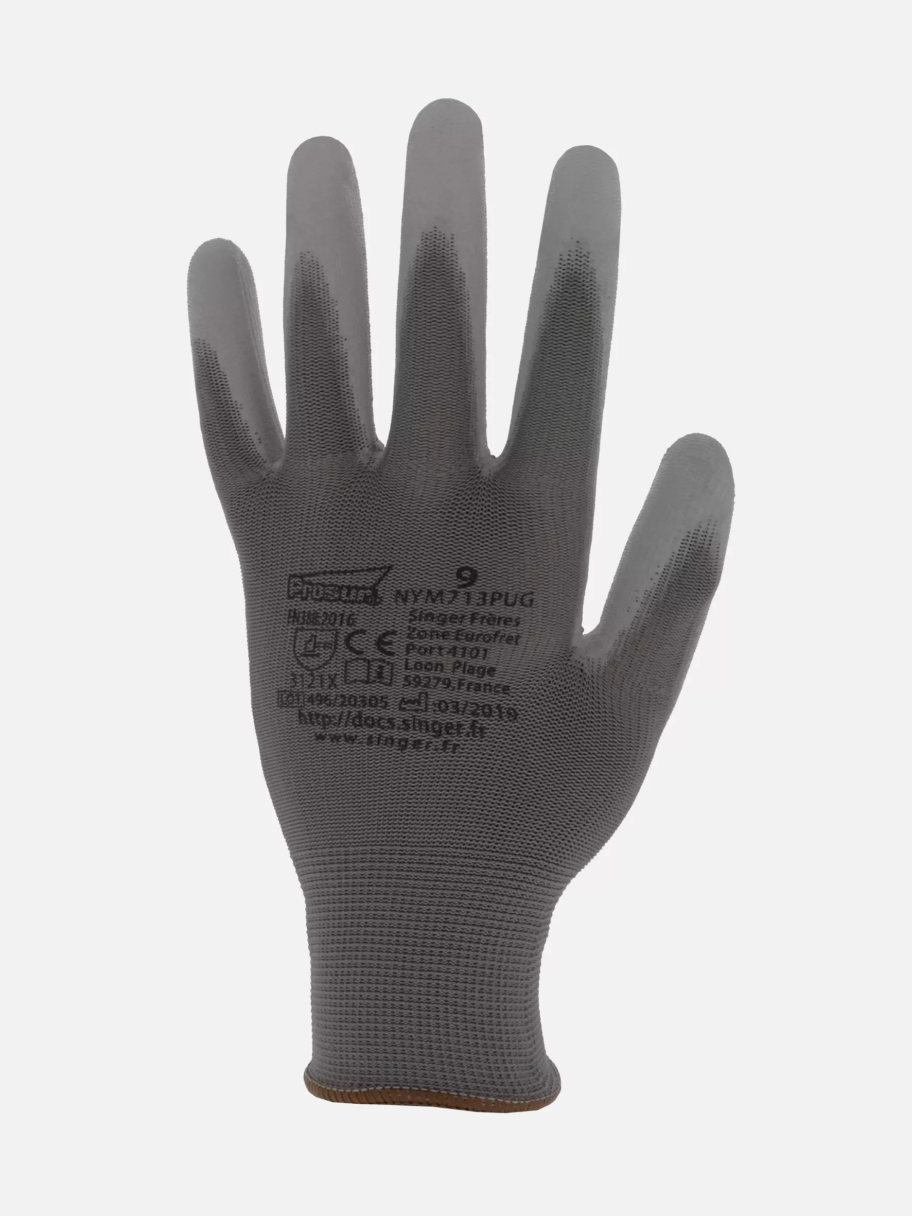 Singer Safety CNYM713PUG, PU Coated Gloves, Grey, image 1