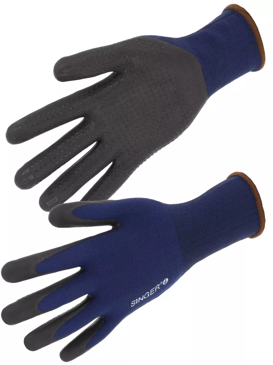 Singer Safety PER100, Nitrile Coated Gloves, Black/Blue, image 1, gallery thumbnail