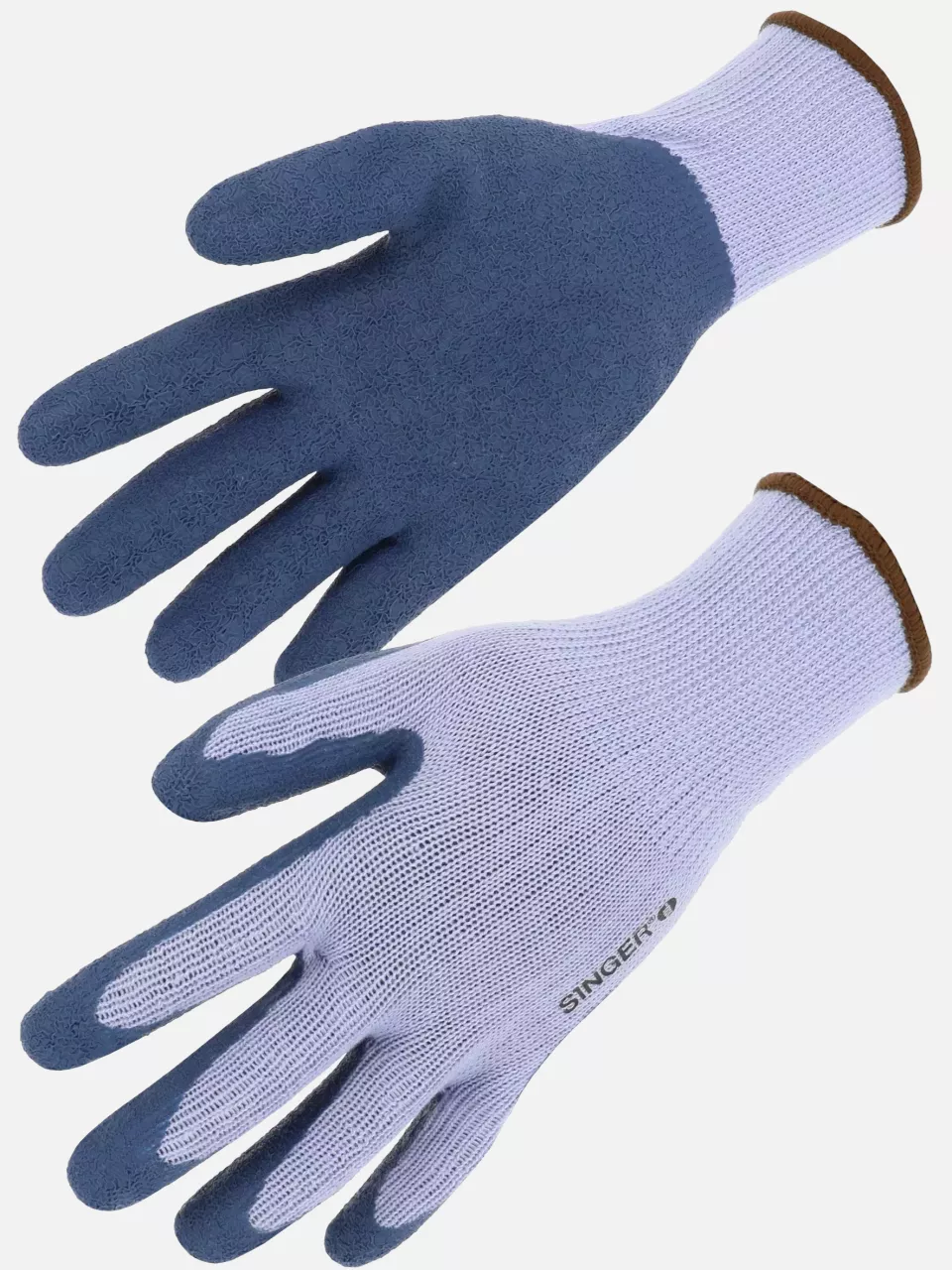 Singer Safety TAC10BL, Latex Coated Gloves, Blue, image 1, gallery thumbnail
