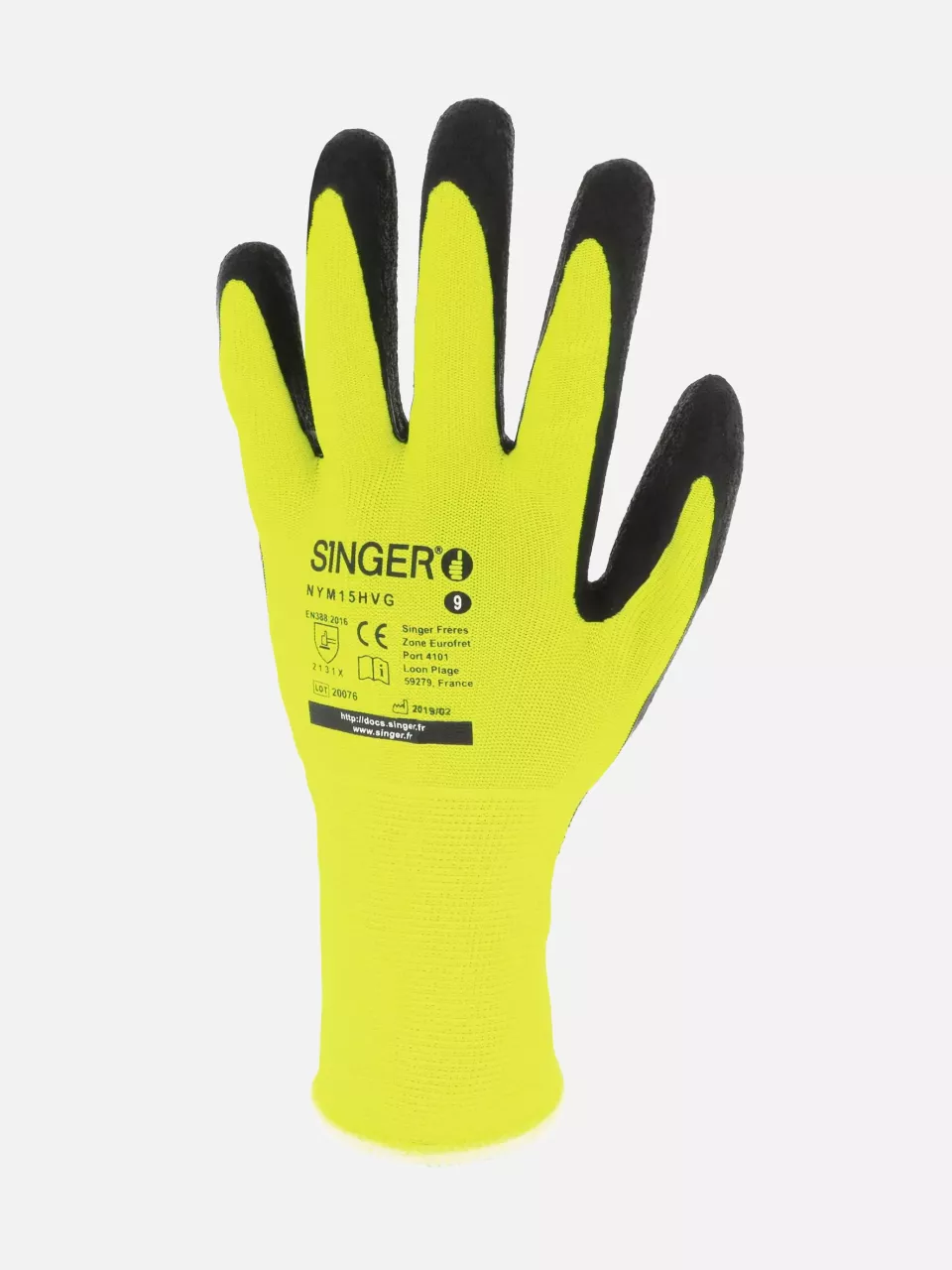 Singer Safety CNYM15HVG, Latexbeschichtete Handschuhe, Gelb/Schwarz, image 1, gallery thumbnail