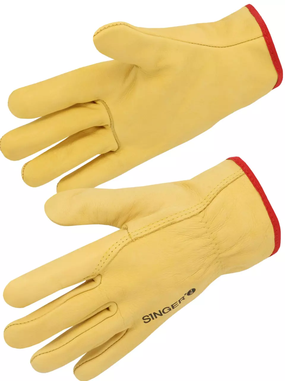 Singer Safety 56GY, Cow Grain Leather Gloves, Yellow, image 1, gallery thumbnail