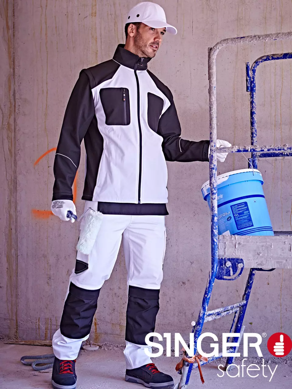 Singer Safety PLATRO, Work Trousers, White/Black, image 2, gallery thumbnail