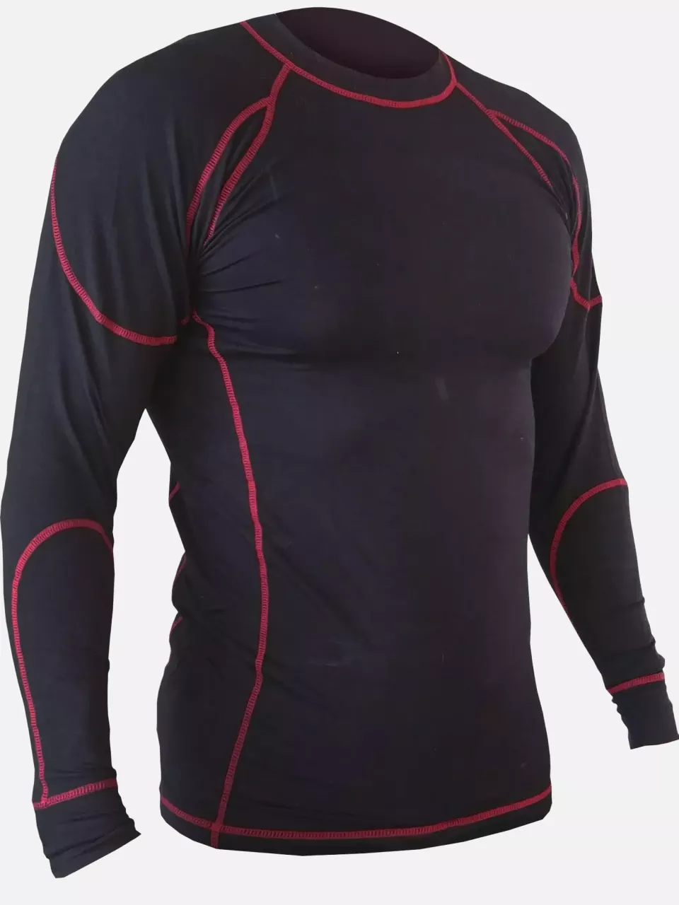 Singer Safety SAHO, Long Sleeves T-Shirt, Black/Red, image 3, gallery thumbnail