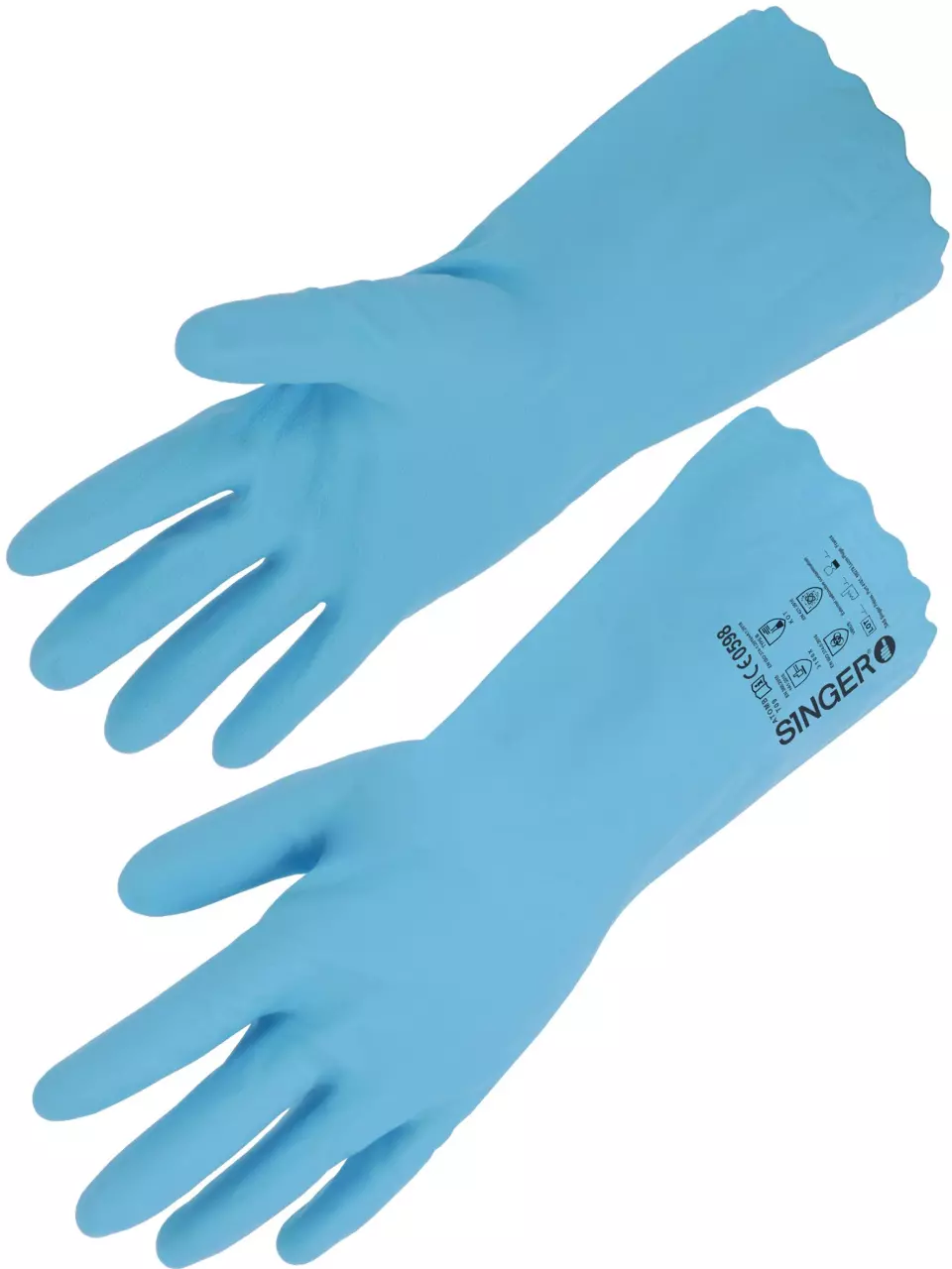 Singer Safety ATOMB, Chemical Resistant Gloves, Blue, image 1, gallery thumbnail