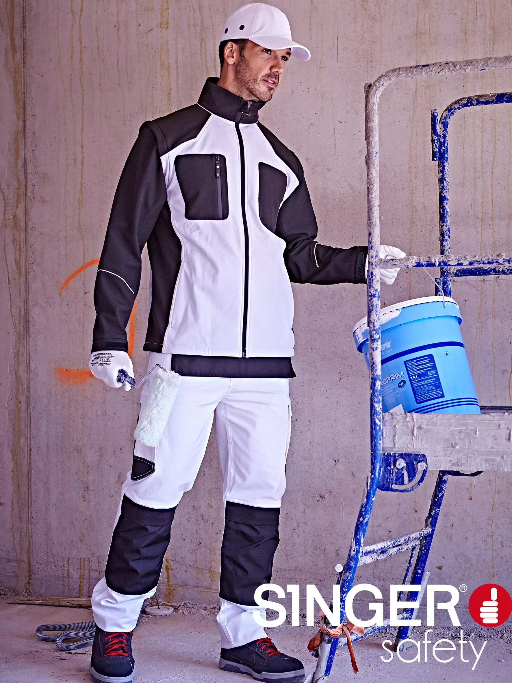 Singer Safety PLATRO, Work Trousers, White/Black, image 2