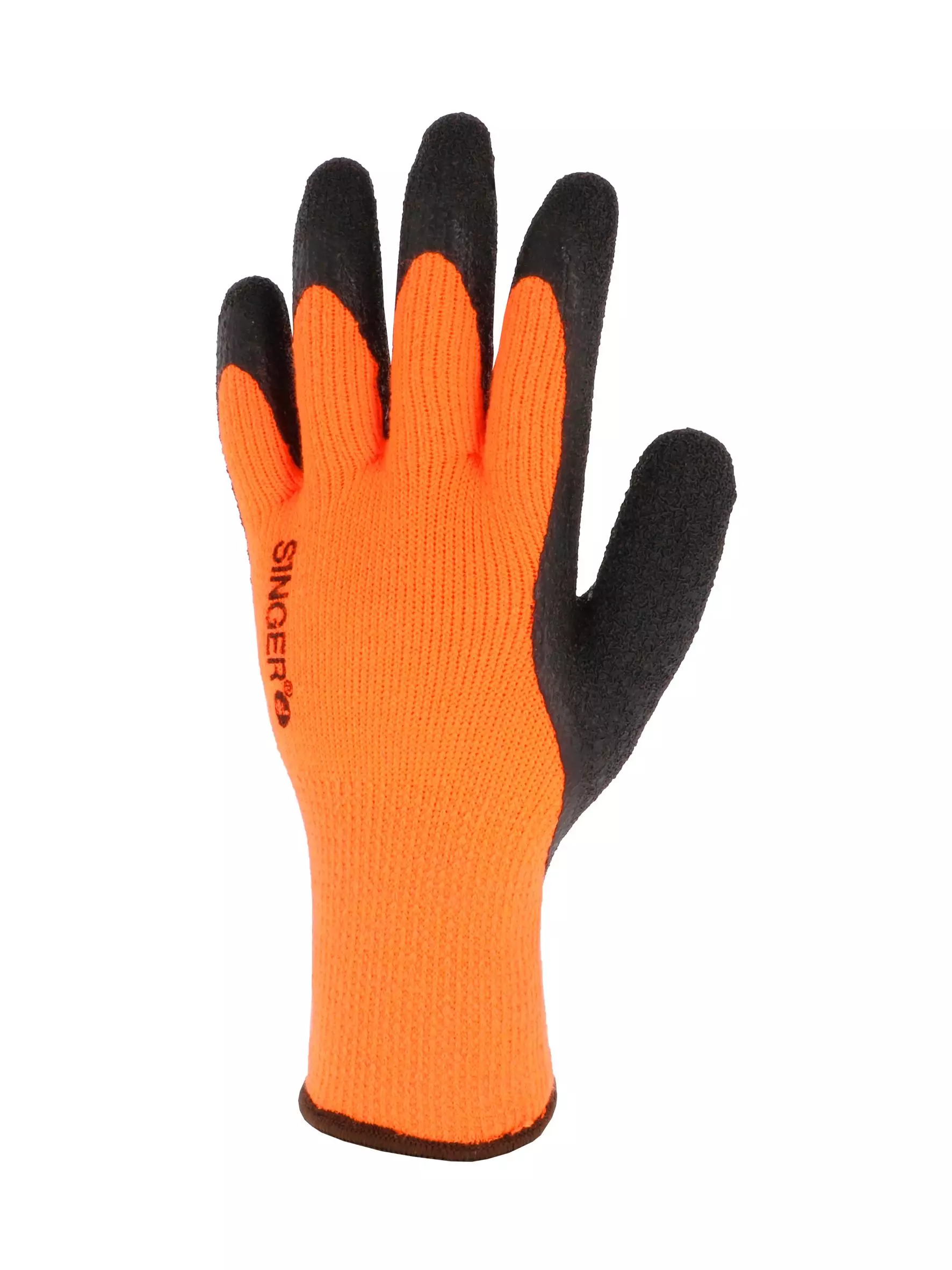 Singer Safety CTAC30R, Latex Coated Gloves, Orange/Black, image 1