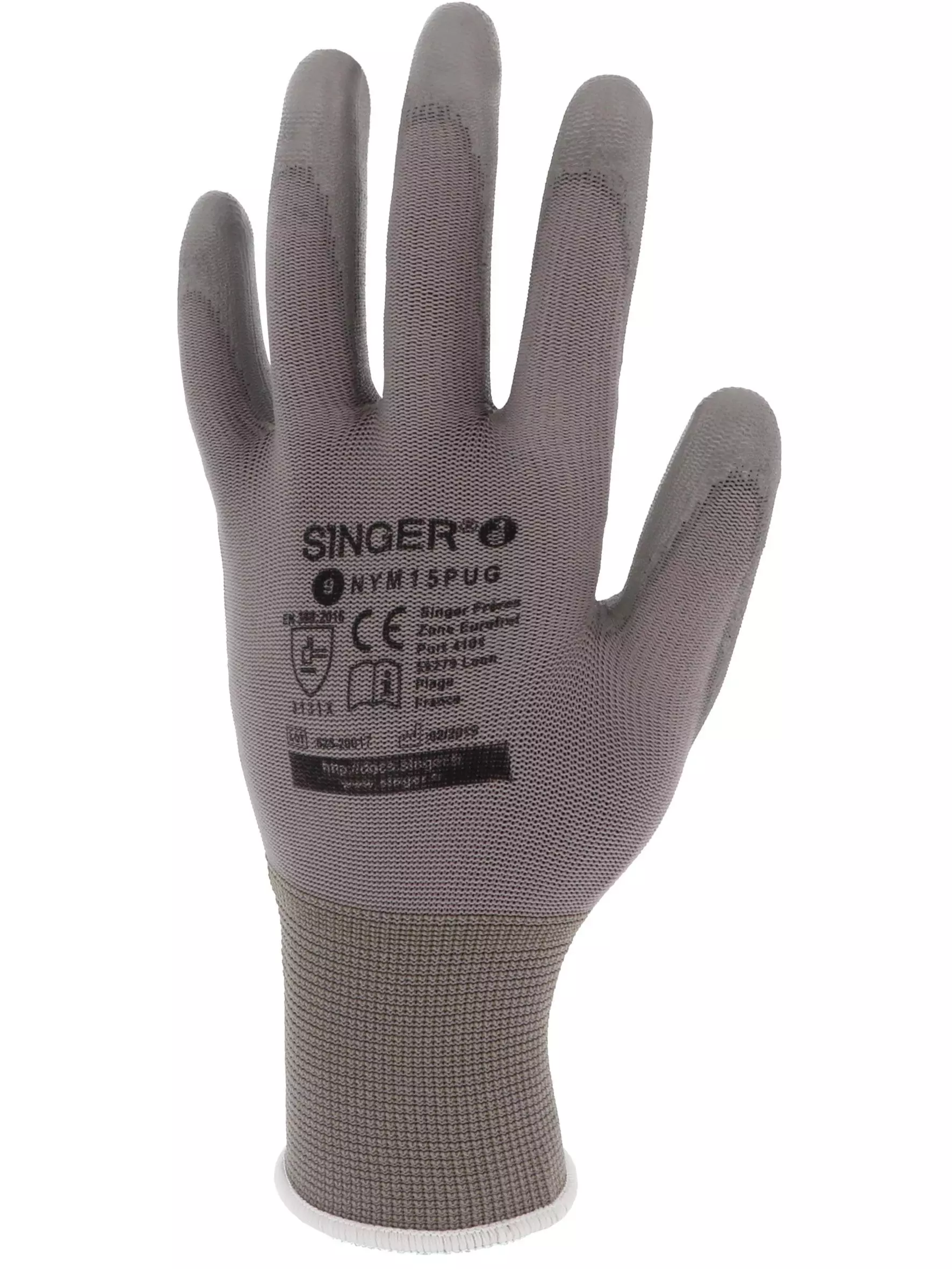 Singer Safety NYM15PUG, Polyamide Gloves, Grey, image 4