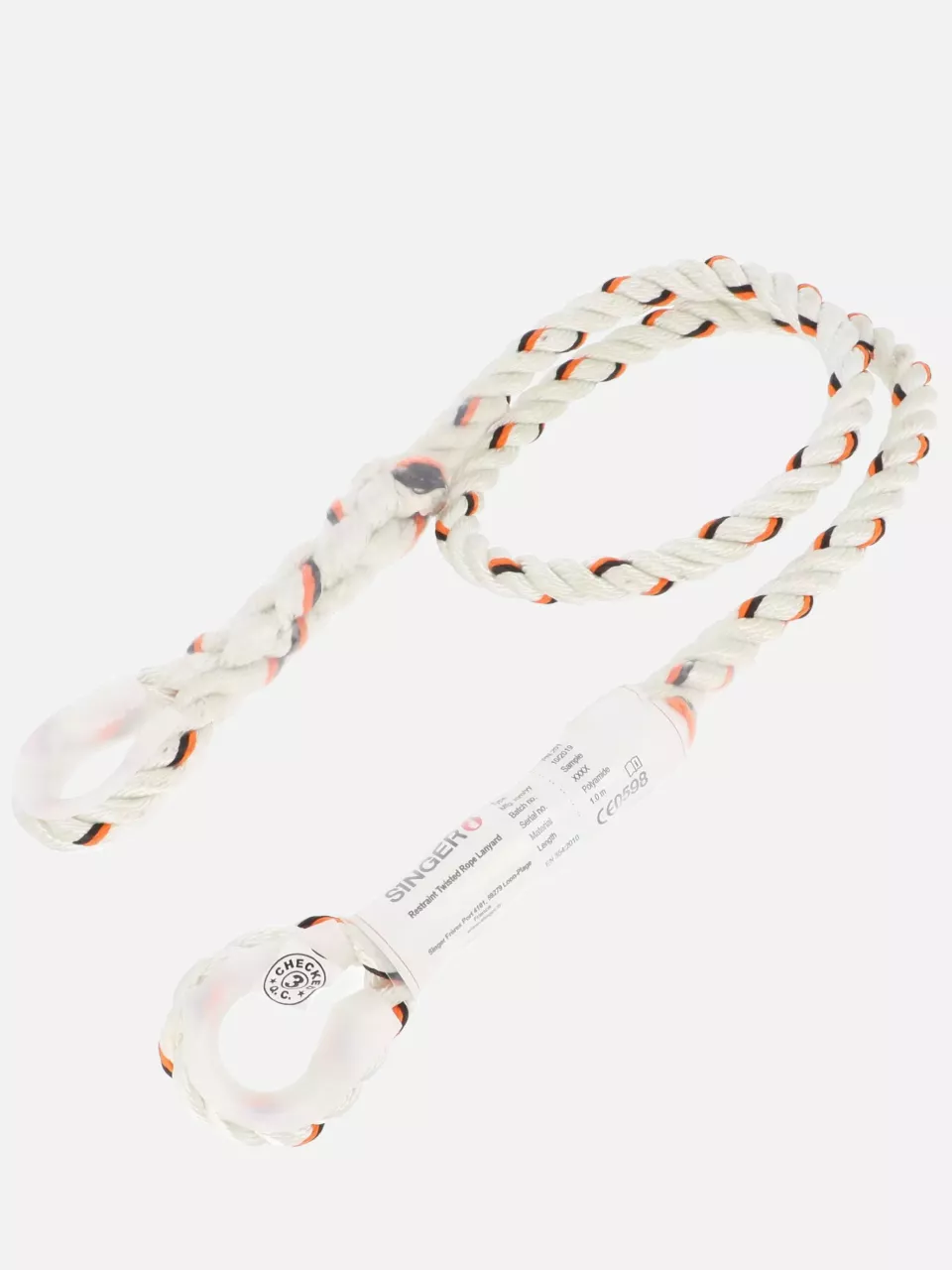 Singer Safety CORTOBASE15, Restraint Twisted Rope Lanyard, 1.50 m, image 1, gallery thumbnail