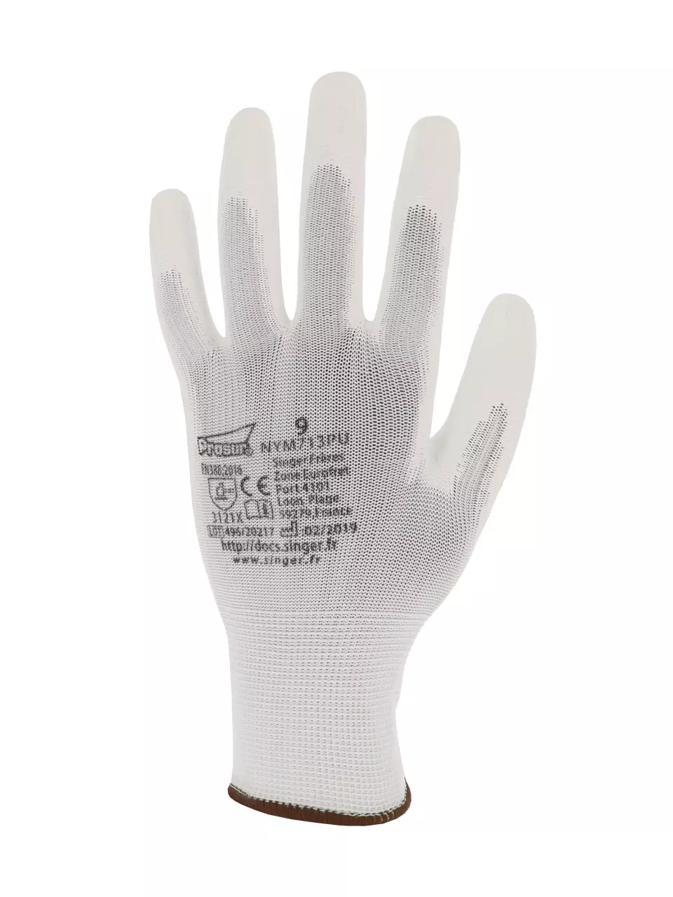 Singer Safety CNYM713PU, PU Coated Gloves, White, image 1, gallery thumbnail