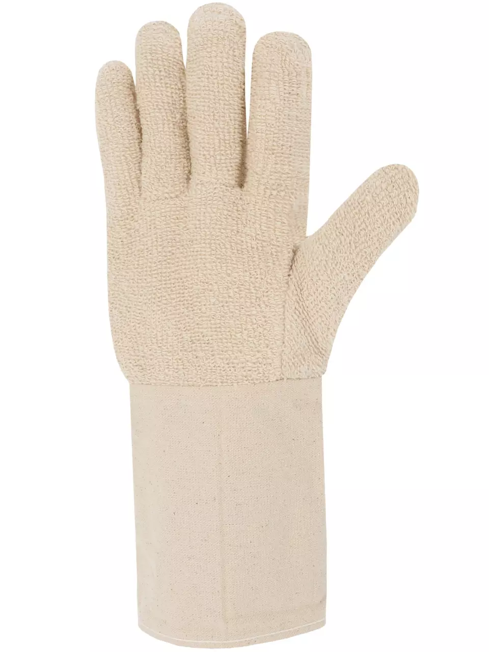 Singer Safety 700BM15T, Cotton Terry Gloves, 15 cm Cuff, Size 10, Natural, image 2, gallery thumbnail