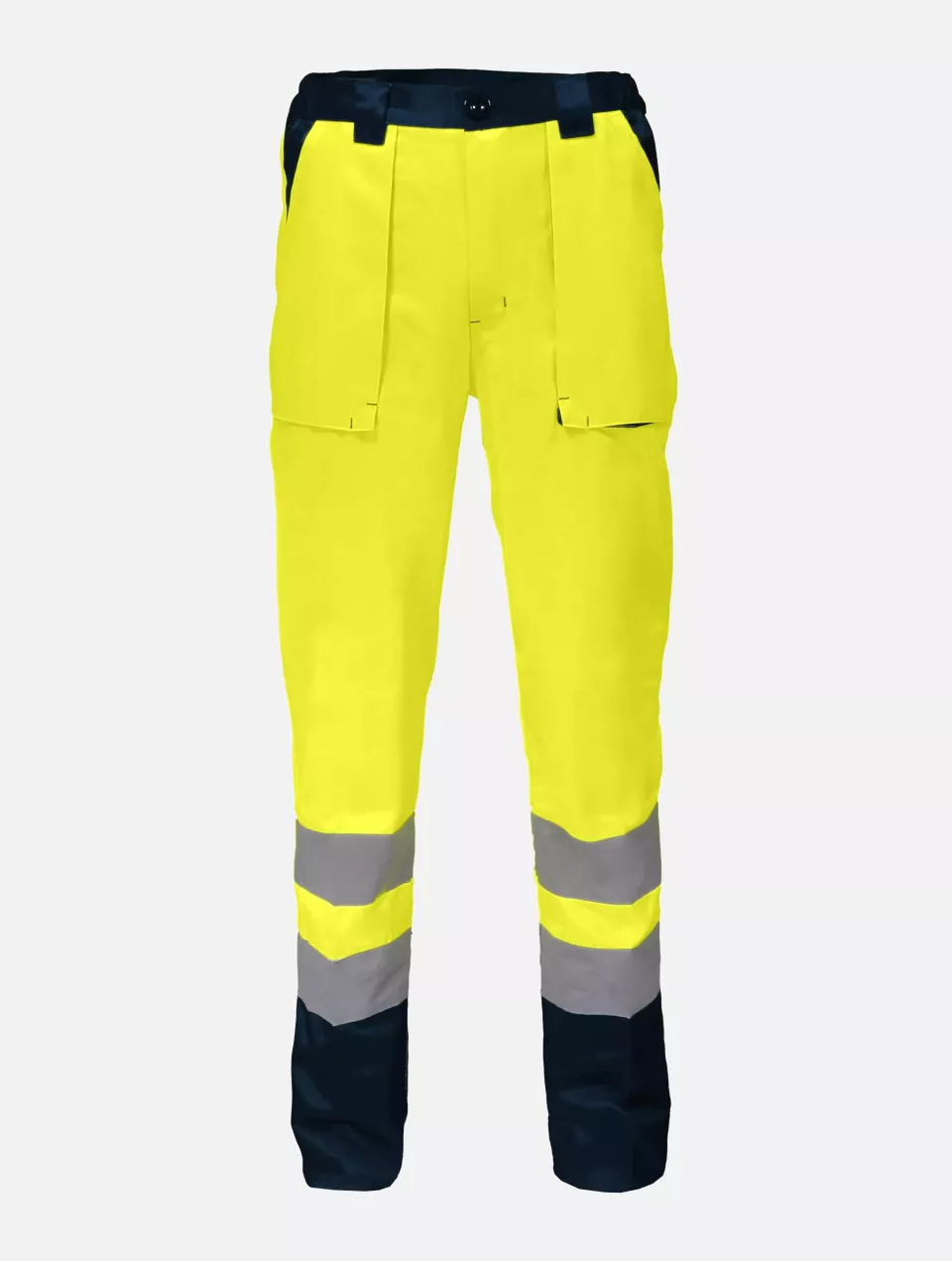 Singer Safety PUMA, High Visibility Work Trousers, Yellow/Navy Blue, image 3, gallery thumbnail