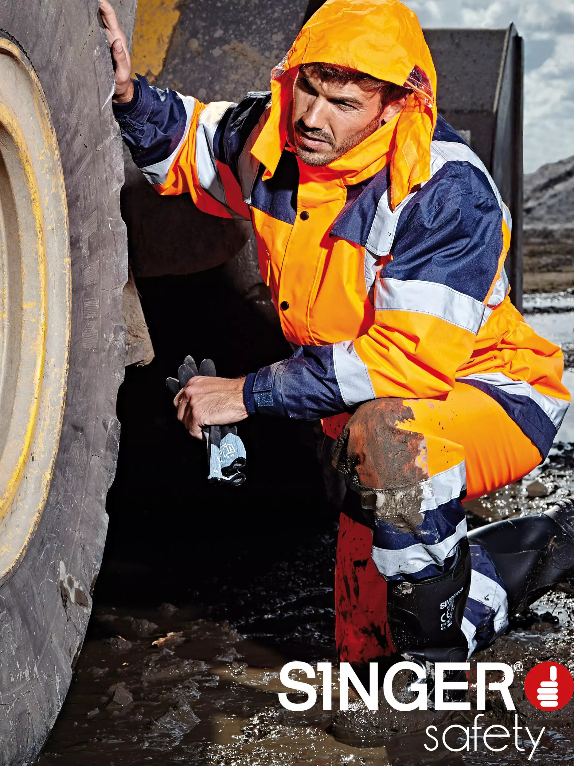Singer Safety VILO, High Visibility Rainwear, Navy Blue/Orange, image 2