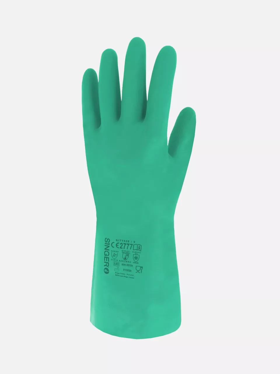 Singer Safety CNIT1538, Chemikalienbeständige Nitrilhandschuhe, Grün, image 1, gallery thumbnail