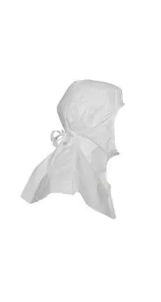 DuPont IC-668-B-WH-00, Tyvek Isoclean Hood with Ties, White, image 2, gallery thumbnail