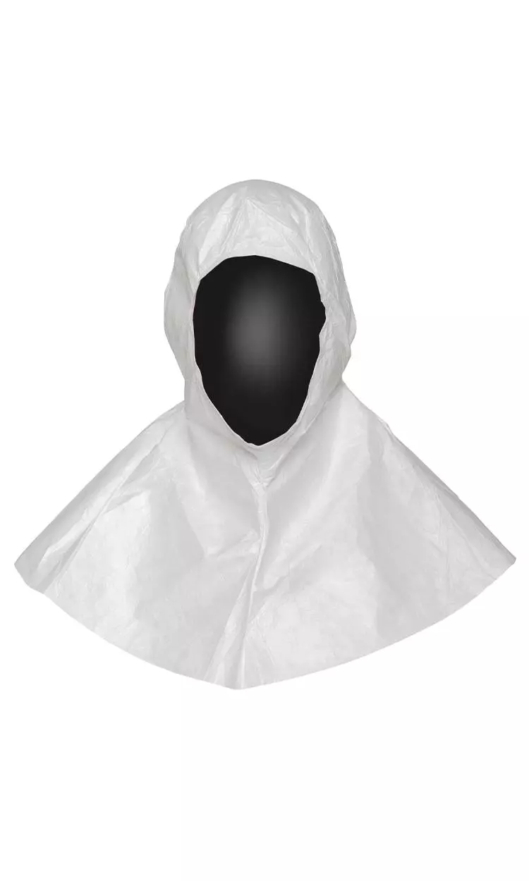 DuPont IC-668-B-WH-00, Tyvek Isoclean Hood with Ties, White, image 1, gallery thumbnail