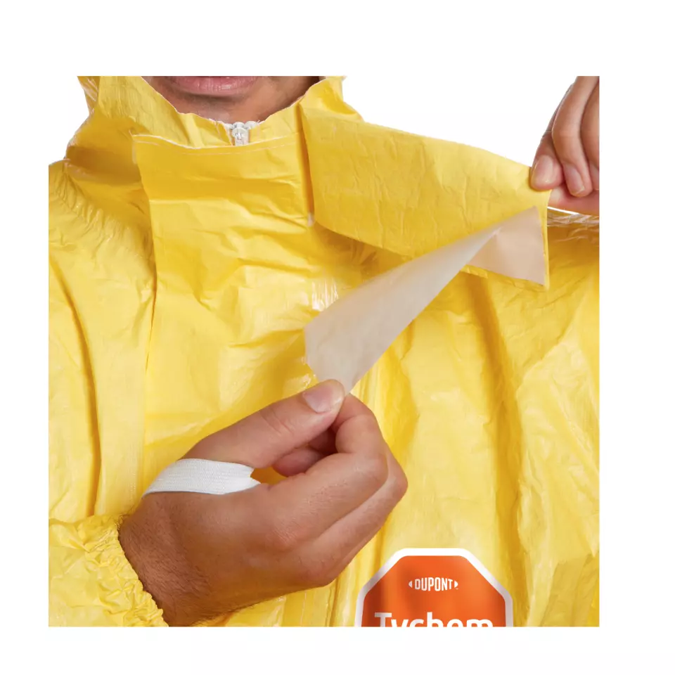 DuPont TC-CHA5-T-YL-00, Tychem 2000 C Coverall, Yellow, image 4, gallery thumbnail