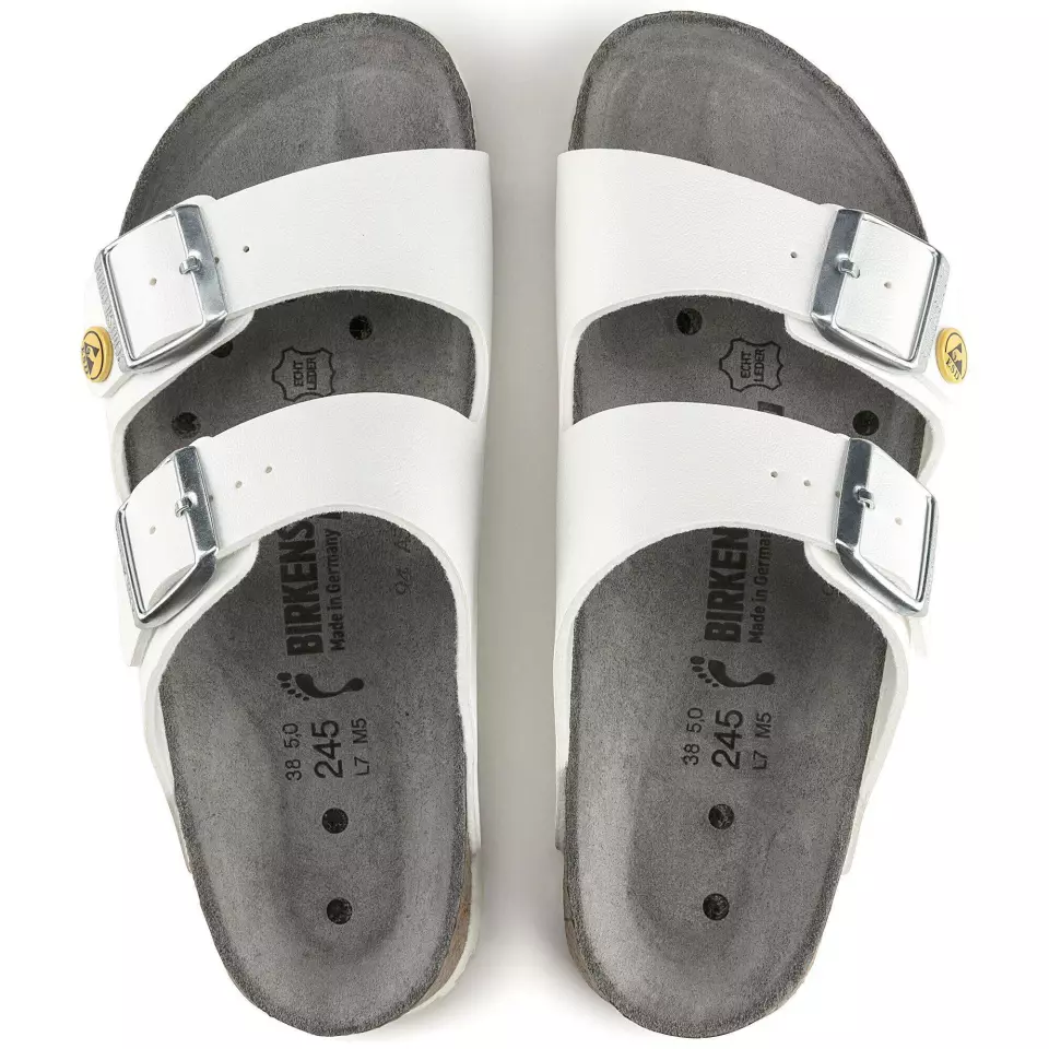 Birkenstock 89418, Arizona ESD BF Narrow Occupational Sandals, White, image 2, gallery thumbnail