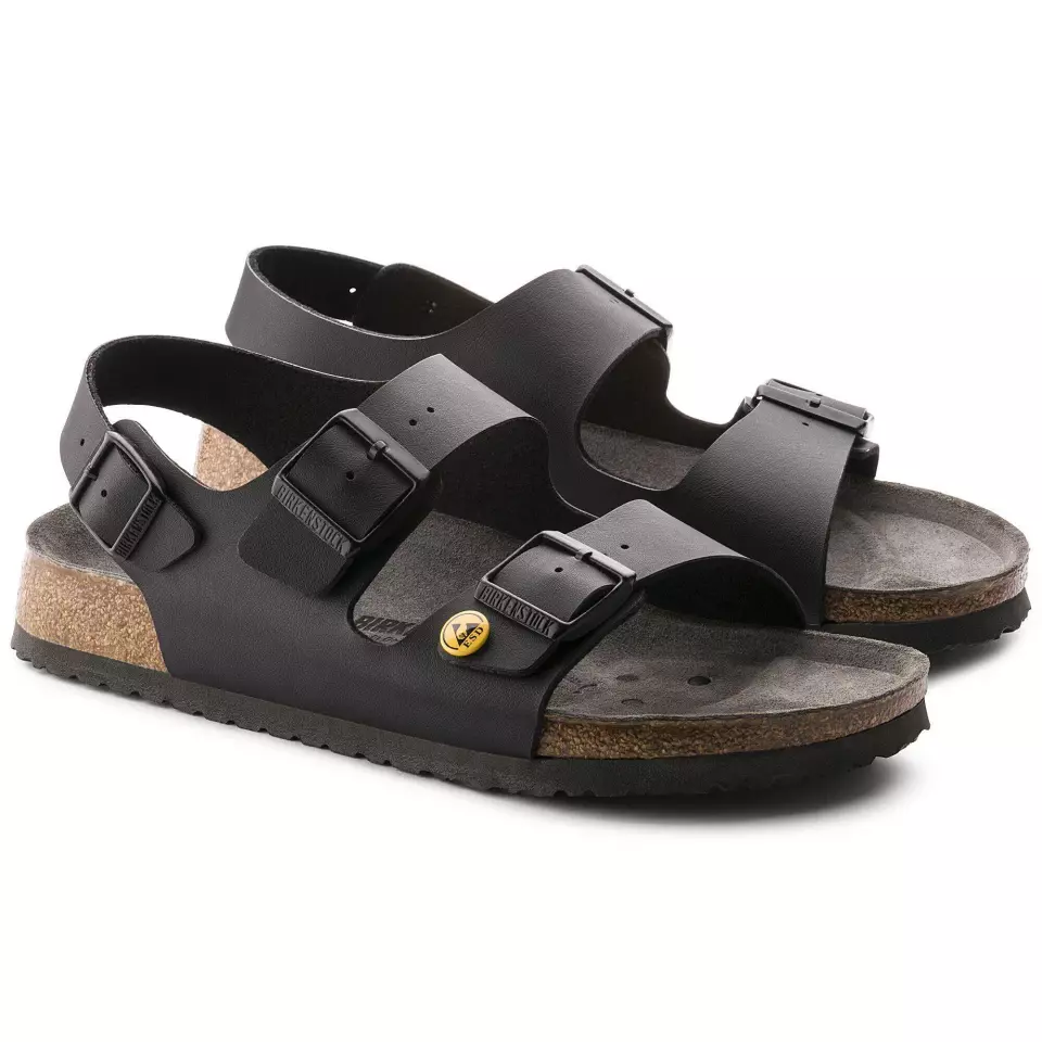 Birkenstock 634798, Milano ESD BF Narrow Occupational Sandals, Black, image 4, gallery thumbnail