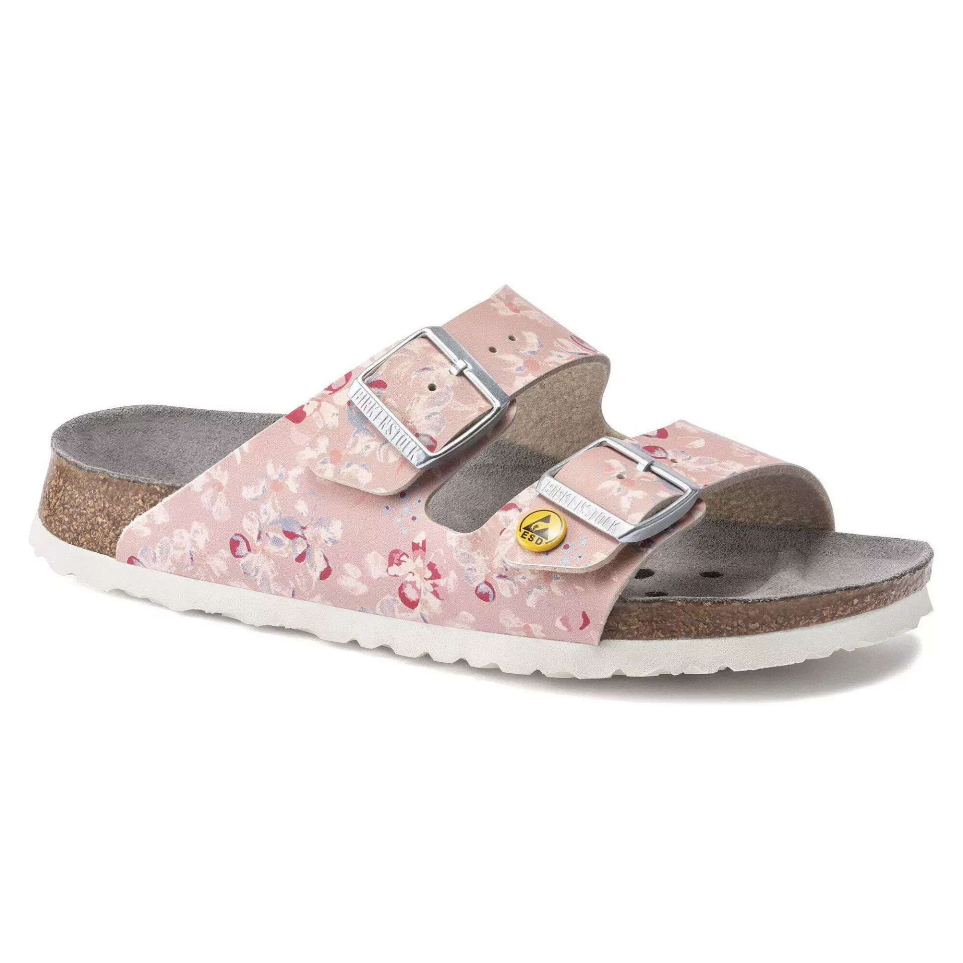 Birkenstock 1021411, Arizona ESD BF Schmale Berufssandale, Blumenfeld Rosa