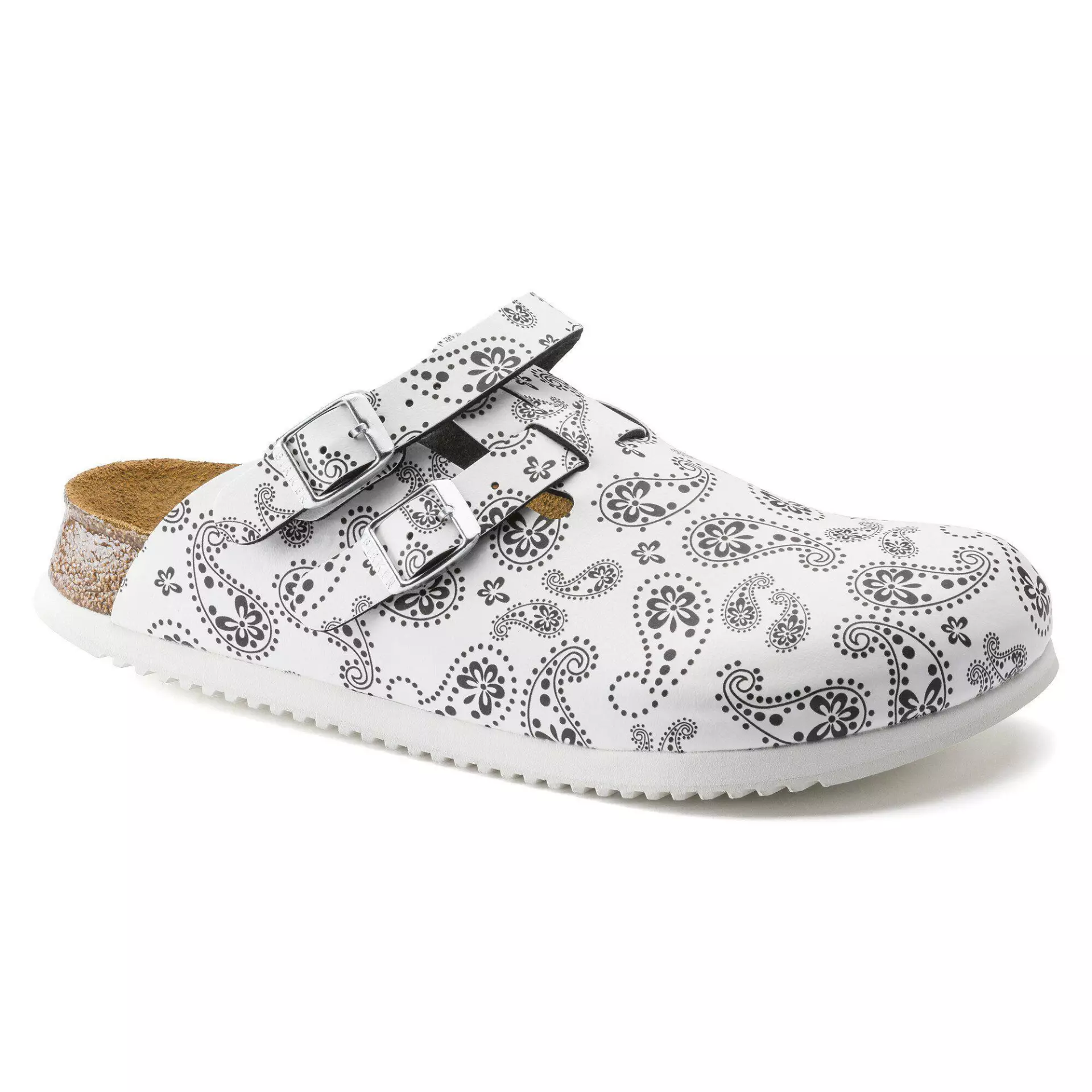 Birkenstock 1016664, Kay SL BF DD Narrow Occupational Sandals, Paisley Black/White