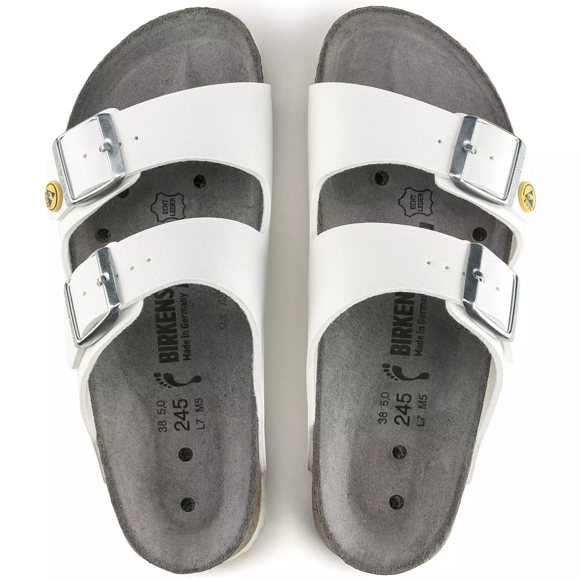 Birkenstock 89418, Arizona ESD BF Narrow Occupational Sandals, White, image 2