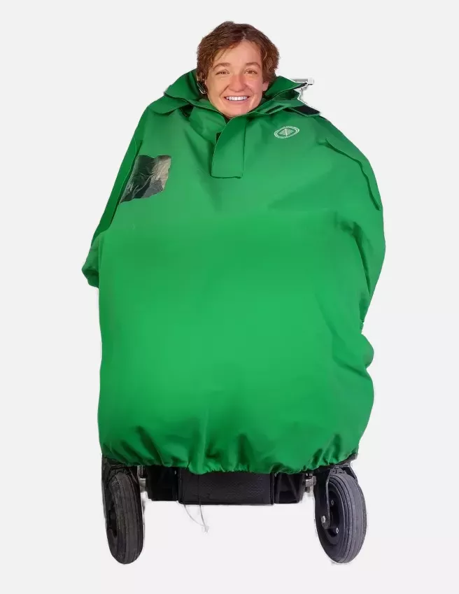 BeMoreGreen 911, Wheelchair Poncho, Green, image 3