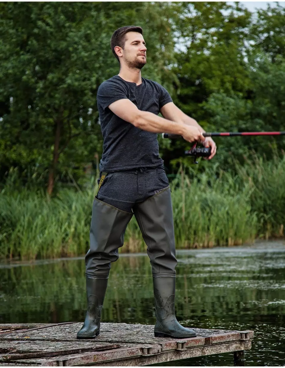PROS WR02, Thigh Waders, Green, image 11, gallery thumbnail