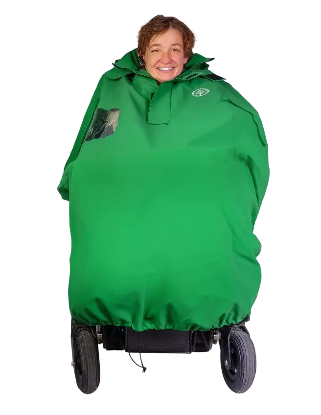 BeMoreGreen 911, Wheelchair Poncho, Green, image 3