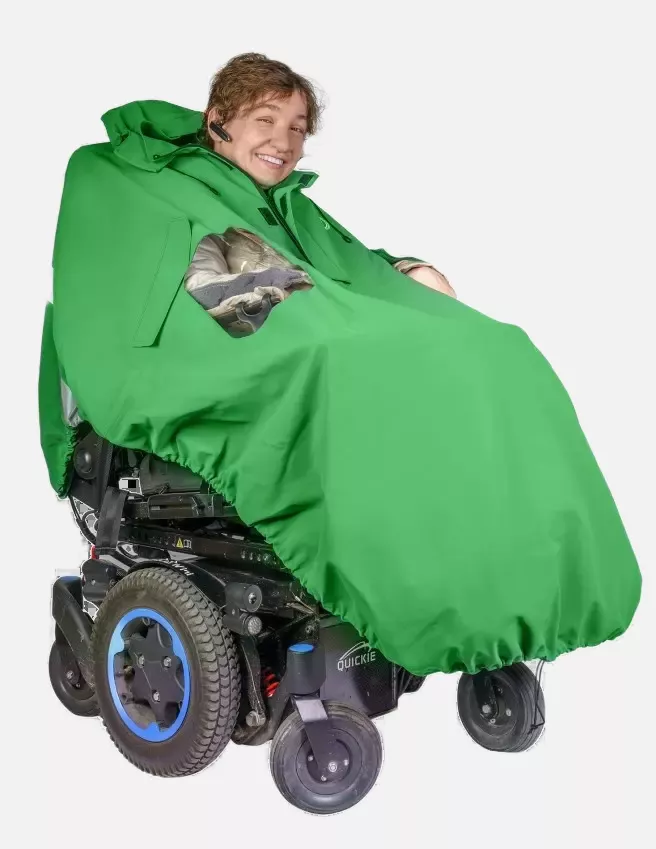 BeMoreGreen 911, Wheelchair Poncho, Green, image 1