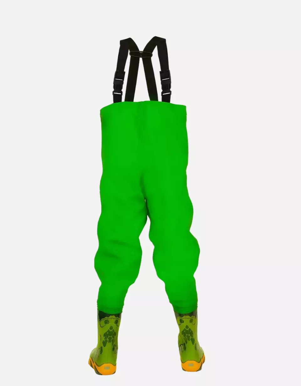 PROS SB06, Kids Chest Waders, Light Green, image 2, gallery thumbnail