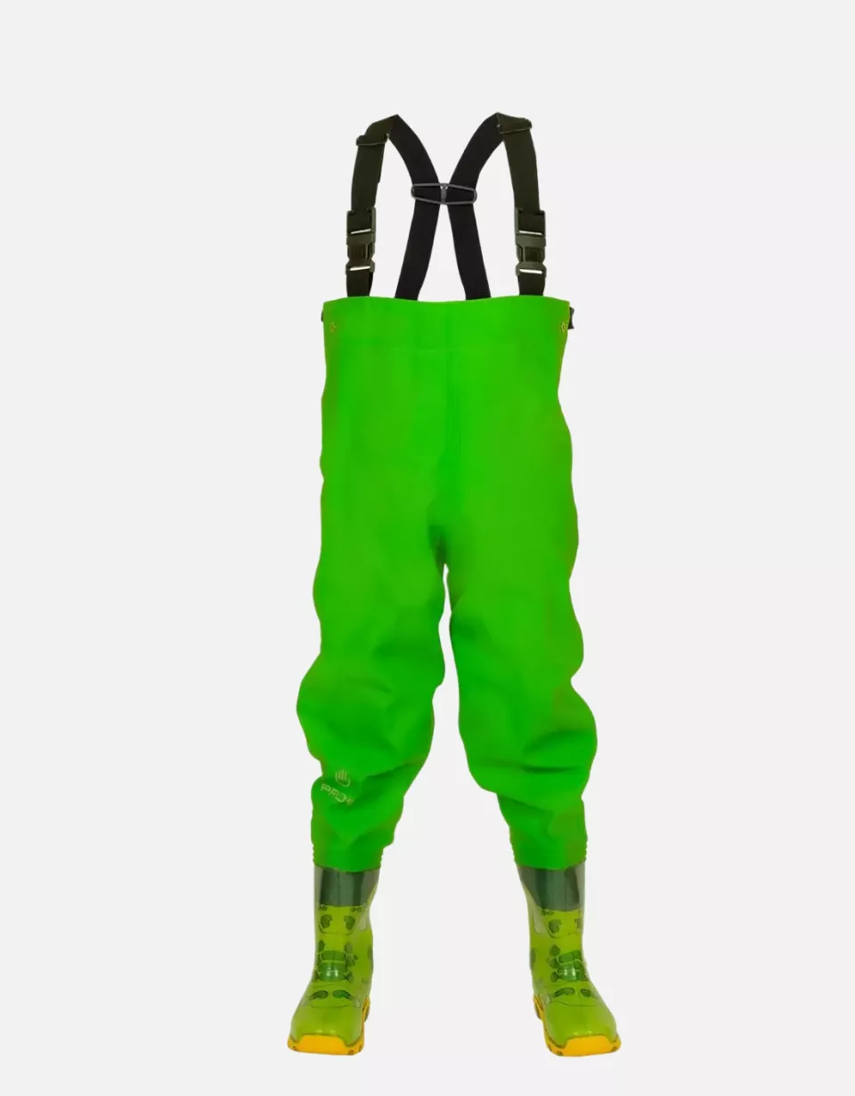 PROS SB06, Kids Chest Waders, Light Green, image 1, gallery thumbnail
