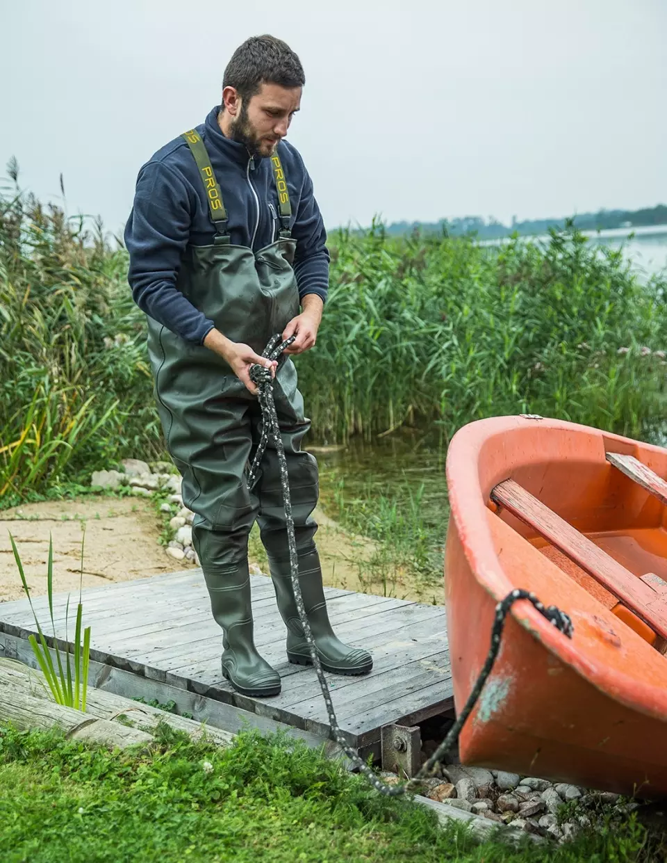 PROS SBM01B, Chest Waders, Green, image 8, gallery thumbnail