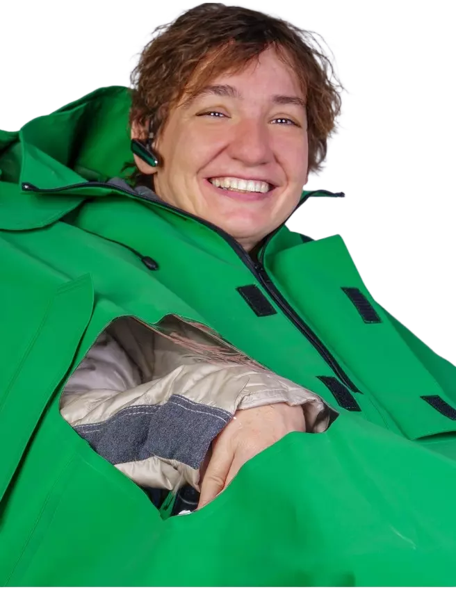 BeMoreGreen 911, Wheelchair Poncho, Green, image 2