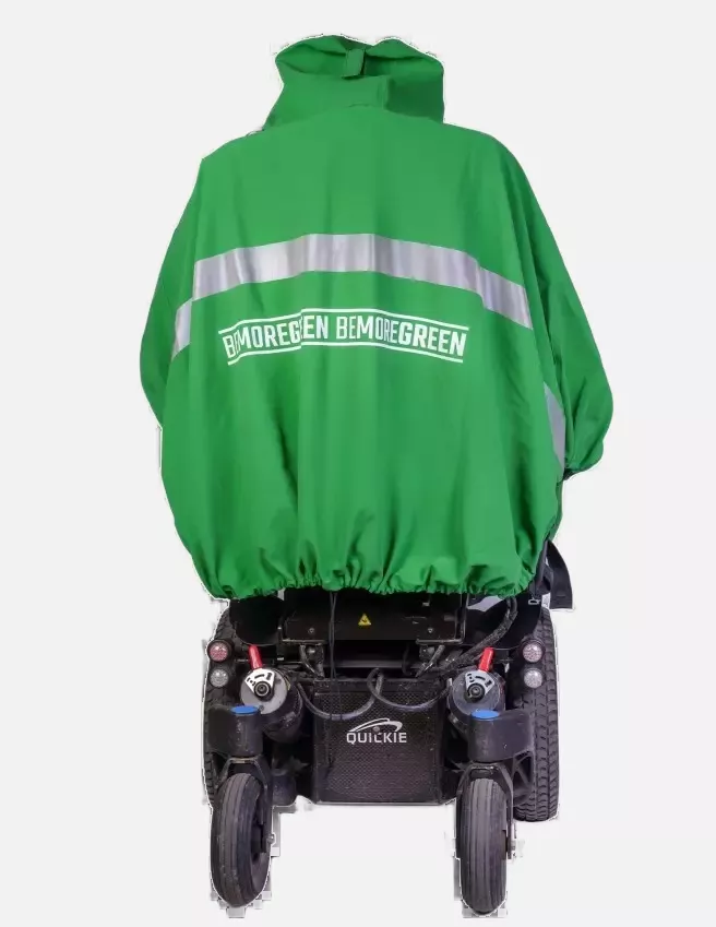 BeMoreGreen 911, Wheelchair Poncho, Green, image 5
