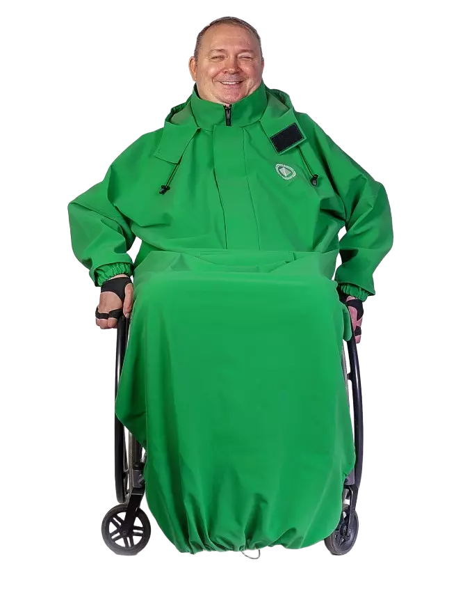 BeMoreGreen 910, Wheelchair Poncho, Green, image 6, gallery thumbnail
