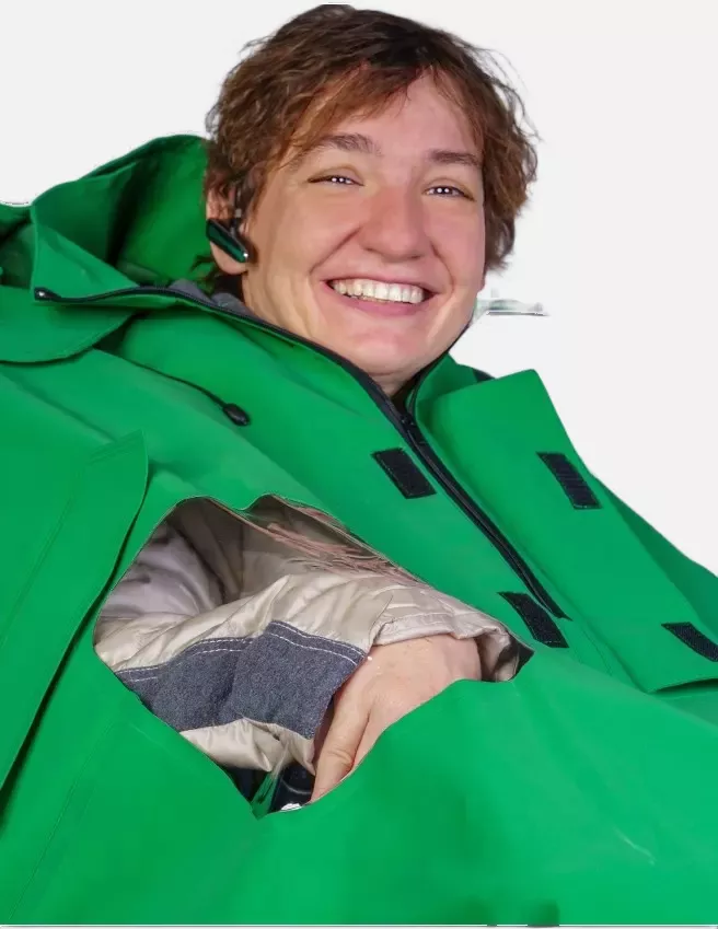 BeMoreGreen 911, Wheelchair Poncho, Green, image 2