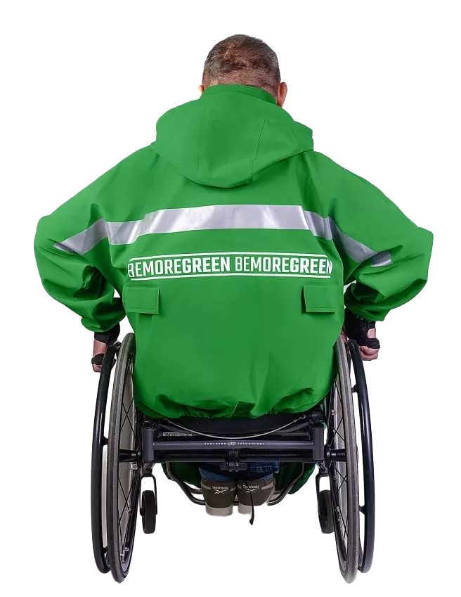 BeMoreGreen 910, Wheelchair Poncho, Green, image 7, gallery thumbnail