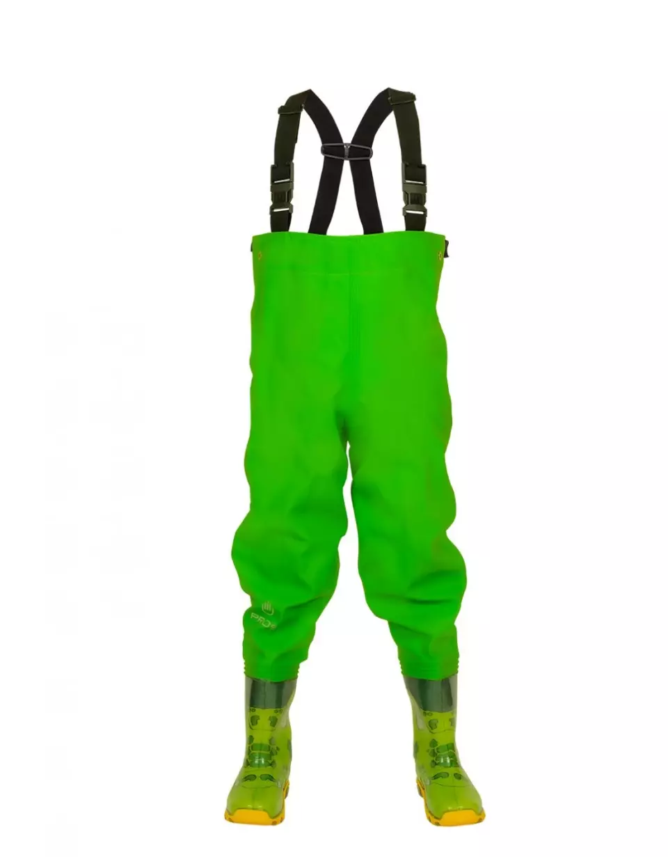 PROS SB06, Kids Chest Waders, Light Green, image 1, gallery thumbnail