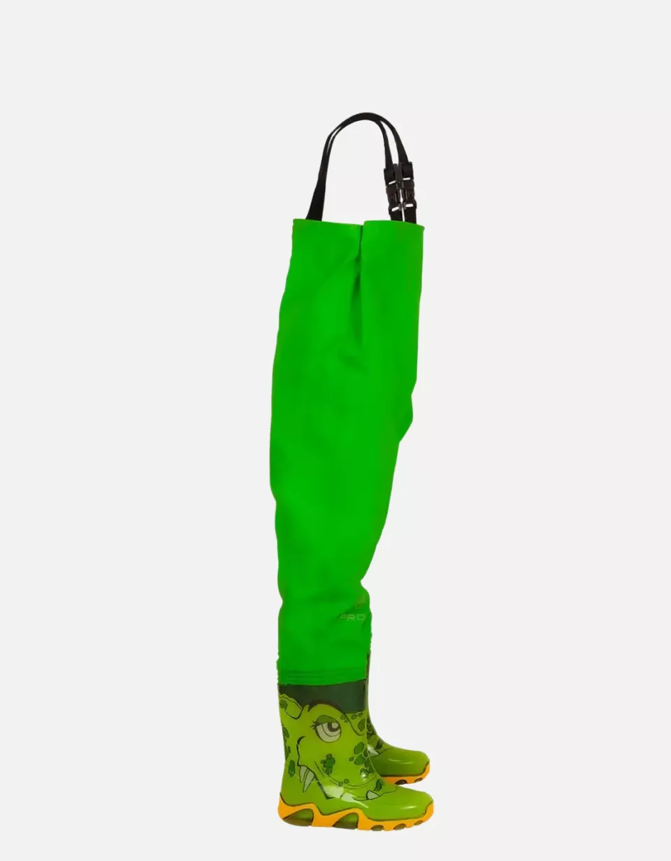 PROS SB06, Kids Chest Waders, Light Green, image 3, gallery thumbnail