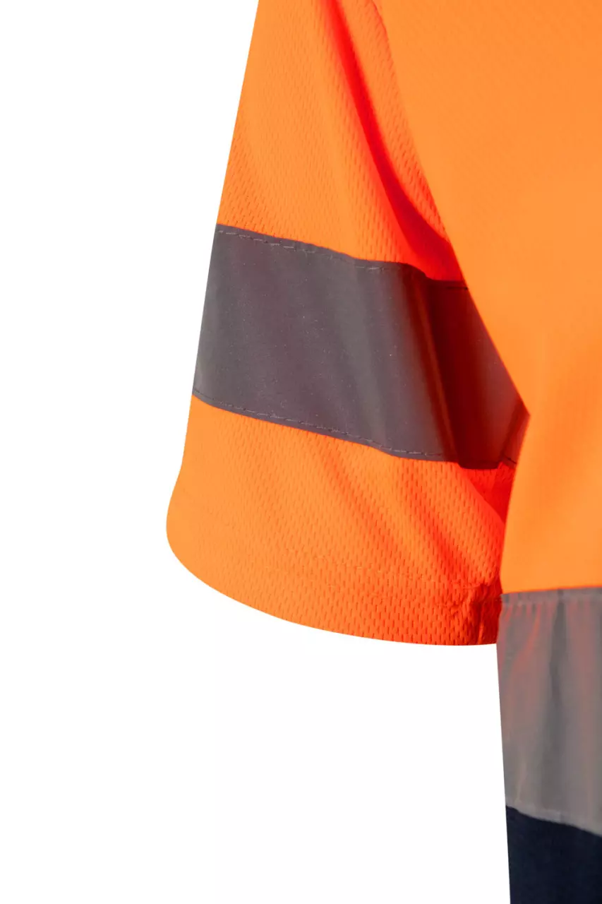 Velilla 305506-01-19, High-Vis Short Sleeve T-Shirt, Marine Blue/Hi-Vis Orange, image 3, gallery thumbnail
