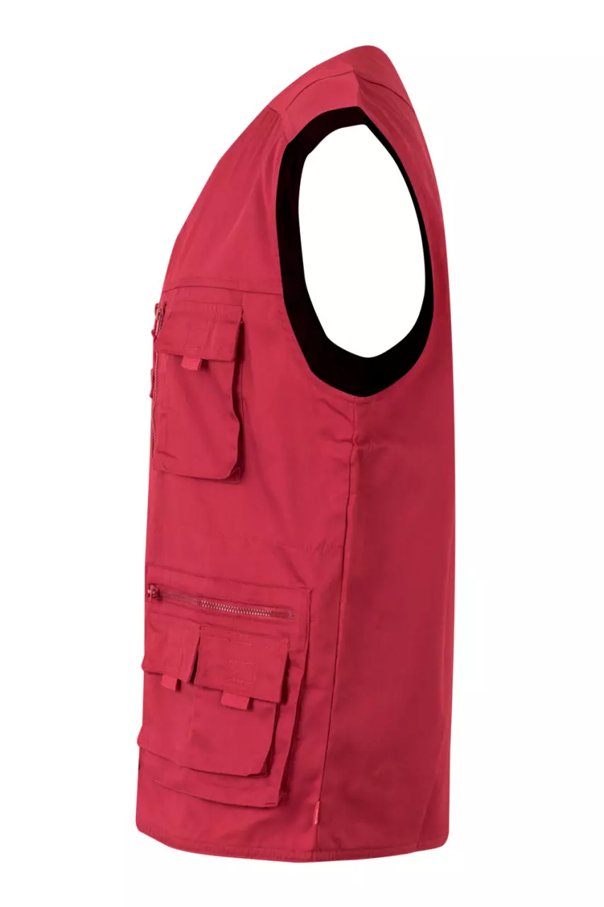 Velilla 105901-12, Work Vest, Red, image 2, gallery thumbnail