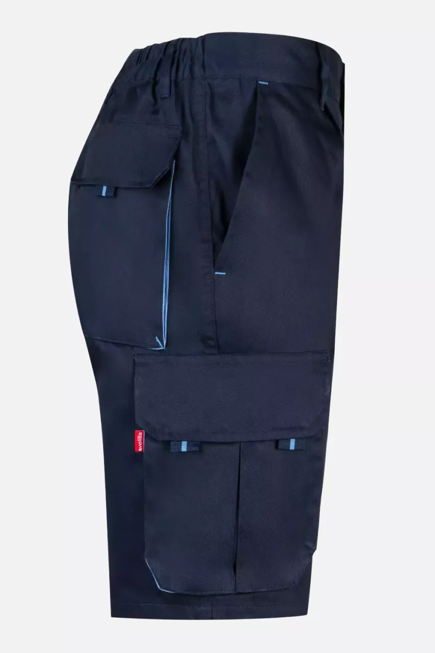 Velilla 103007-61-05, Work Shorts, Navy Blue/Sky Blue, image 4, gallery thumbnail
