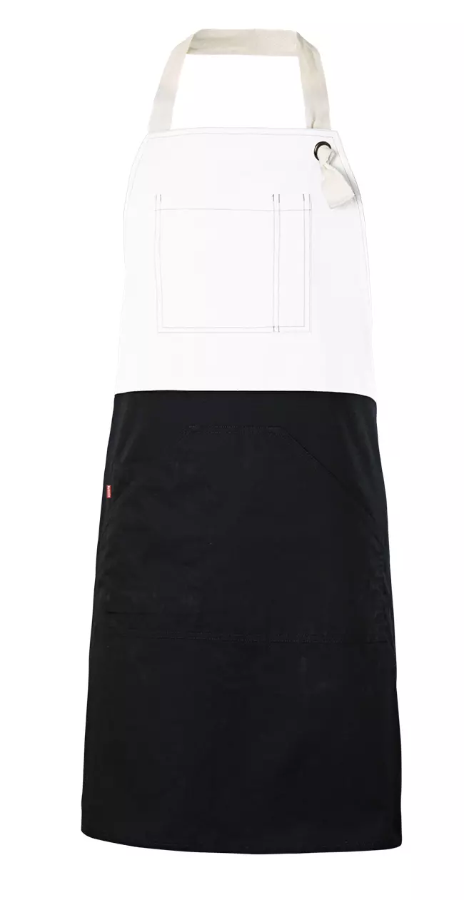 Velilla 404210B-07, Work Apron, White/Black