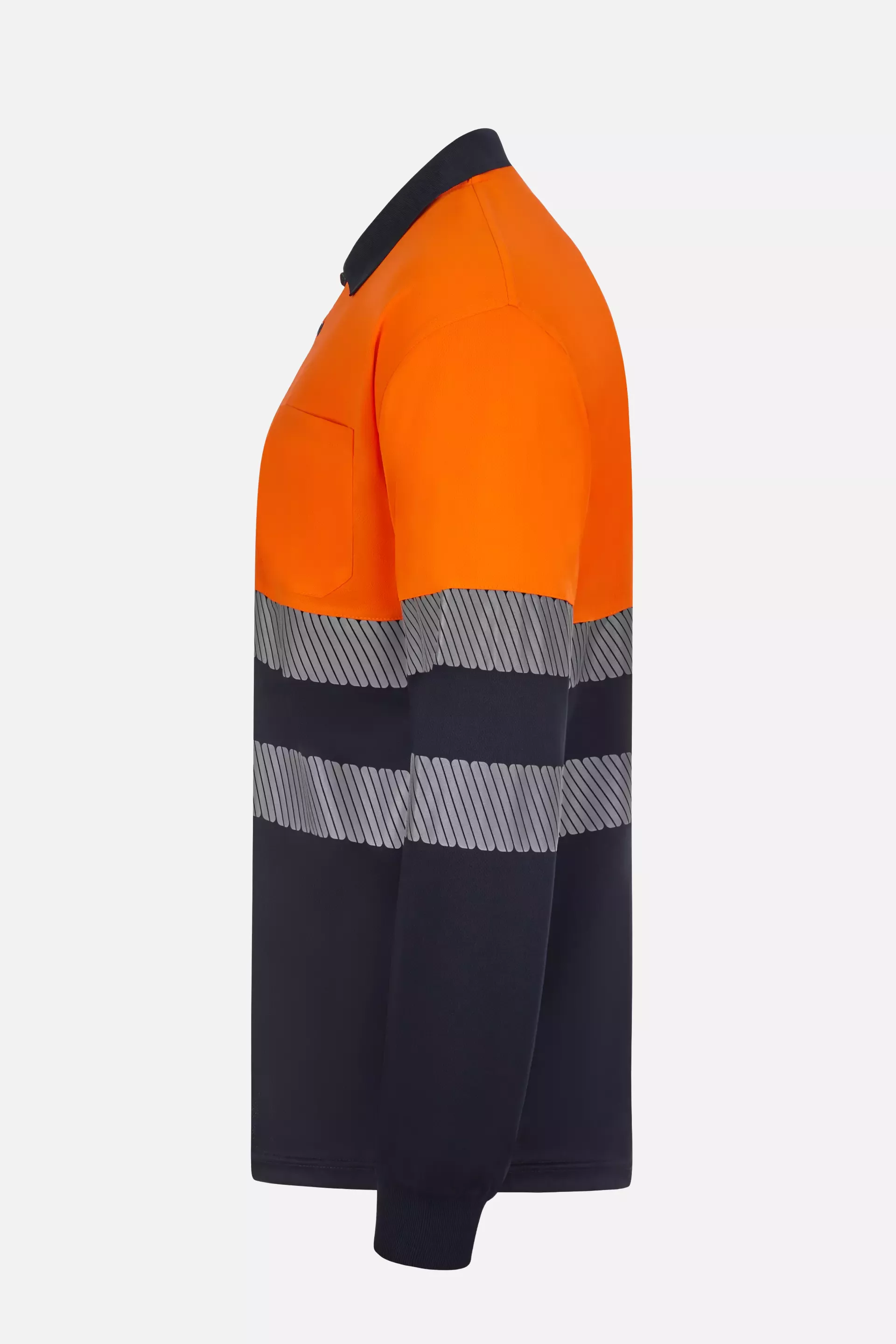 Velilla 305535-61-19-2, High-Vis Long Sleeved Polo Shirt, Size 4XL/5XL, Navy Blue/Hi-Vis Orange, image 3