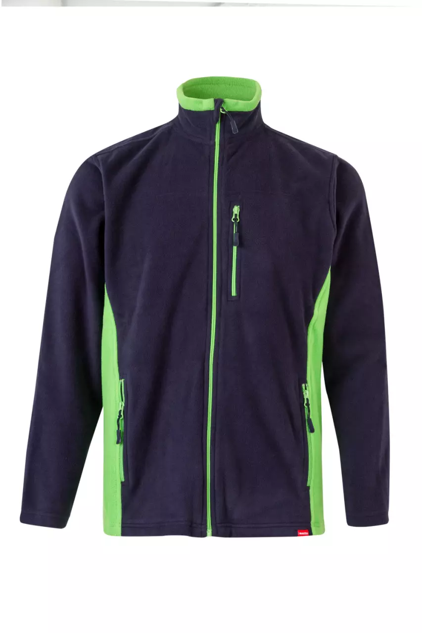 Velilla Fleece Jacket, Navy Blue/Lime Green