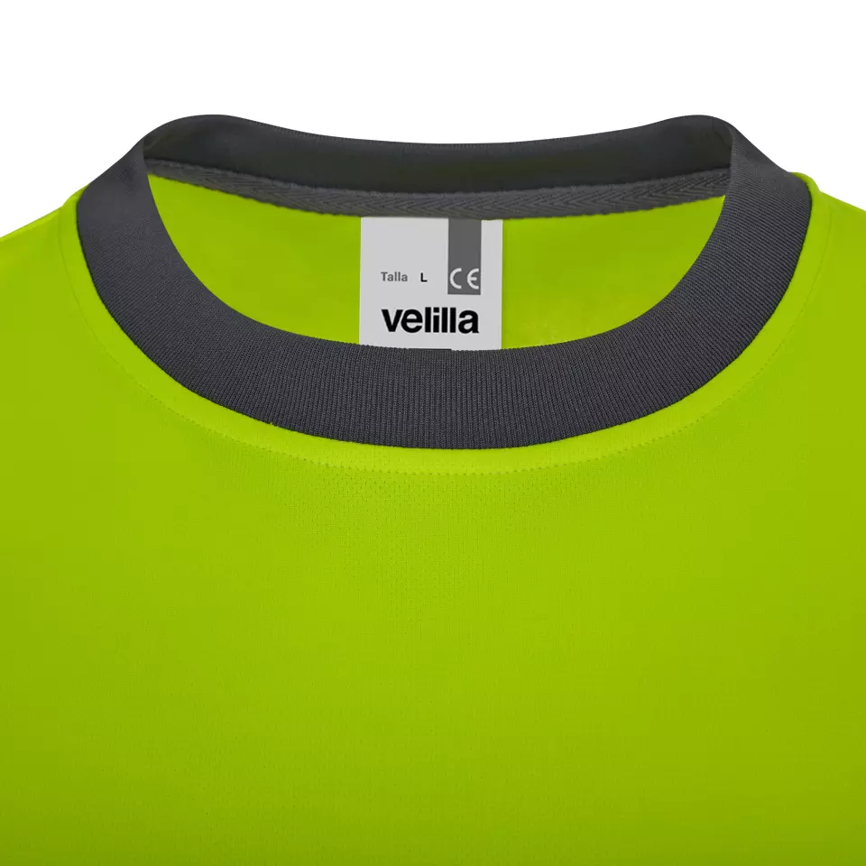 Velilla 305633-08-20, High-Vis T-Shirt, Grey/Hi-Vis Yellow, image 3, gallery thumbnail
