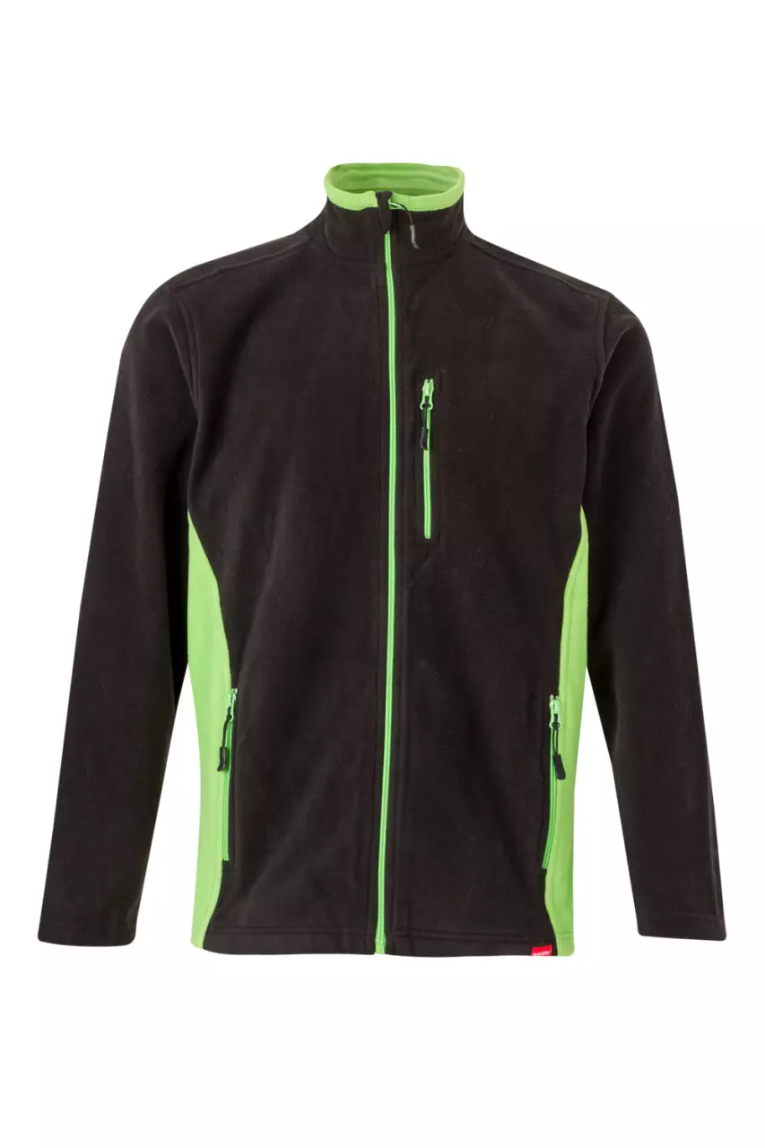 Velilla Fleece Jacket, Black/Lime Green